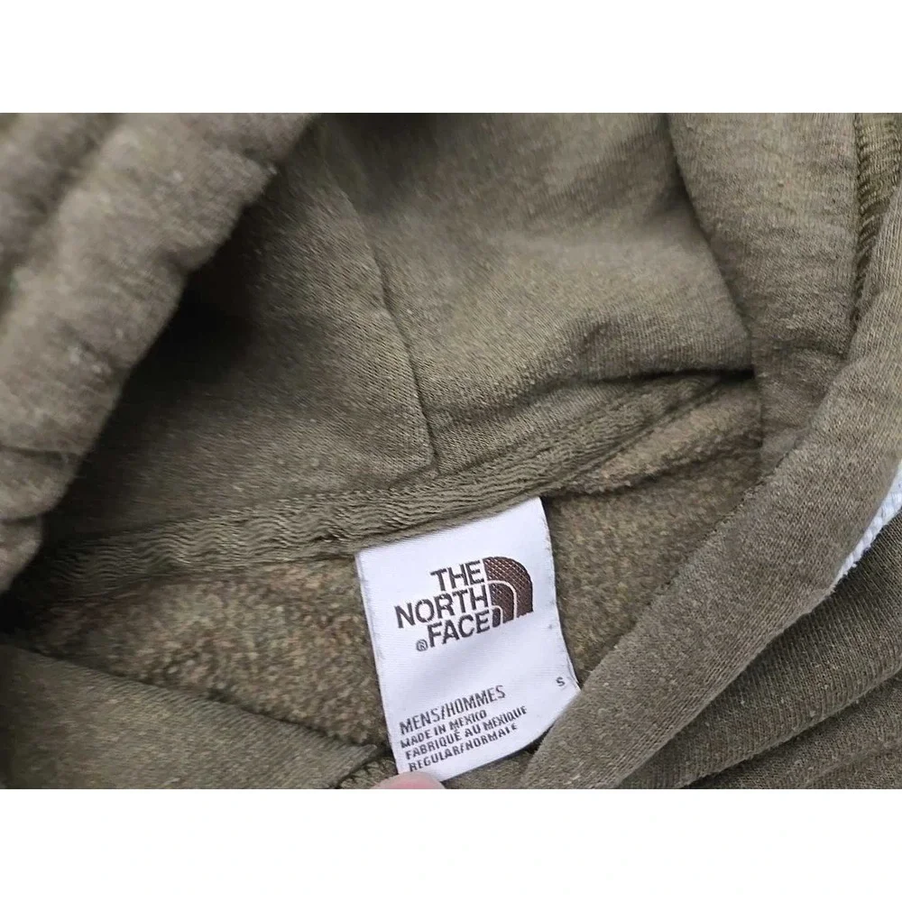 The North Face Hoodie‎ Mens Small Green Pullover Sweatshirt Logo Fleece Outdoor